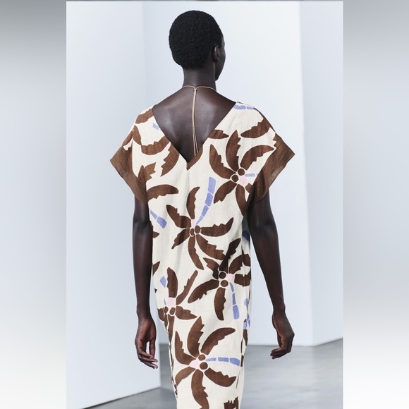 New ZARA Linen Blend Tunic Dress ZW Collection - Picture 2 of 9